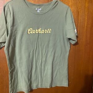 Carhartt Forest Green Tee with Gold Logo